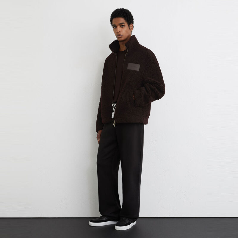 MCL LS MENS MACH EMB FLEECE JACKET - Chocolate Brown