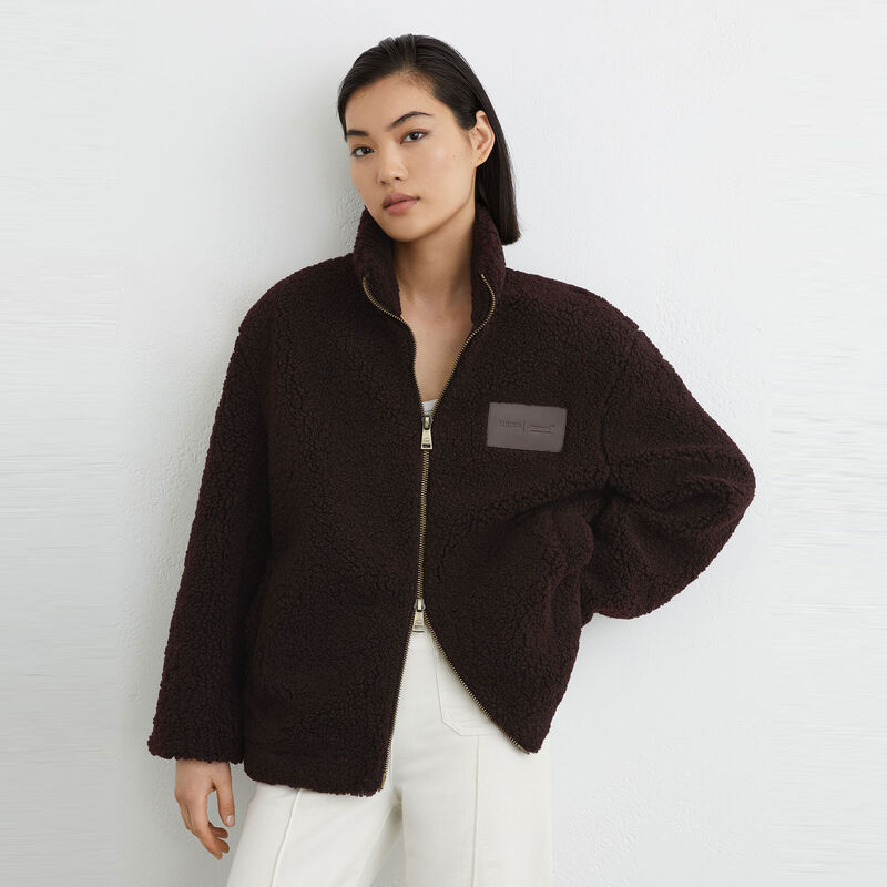 MCL LS MENS MACH EMB FLEECE JACKET - Chocolate Brown