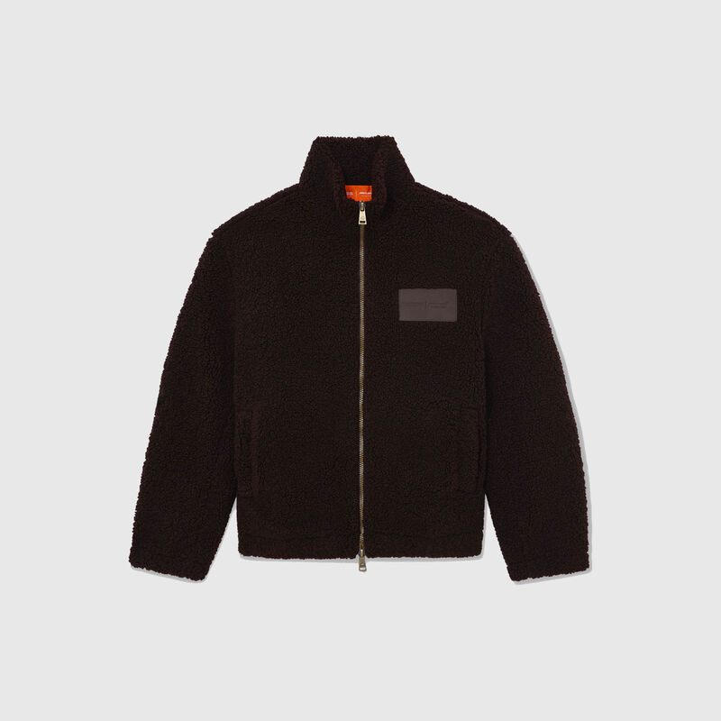 MCL LS MENS MACH EMB FLEECE JACKET - Chocolate Brown