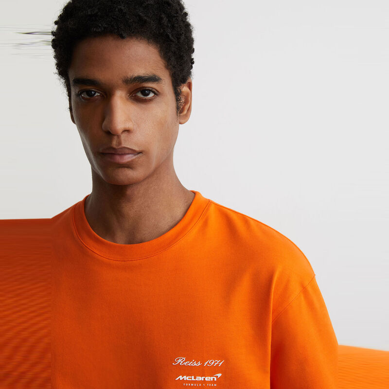 MCL LS MENS STIRLING PRINTED TEE - Papaya Orange