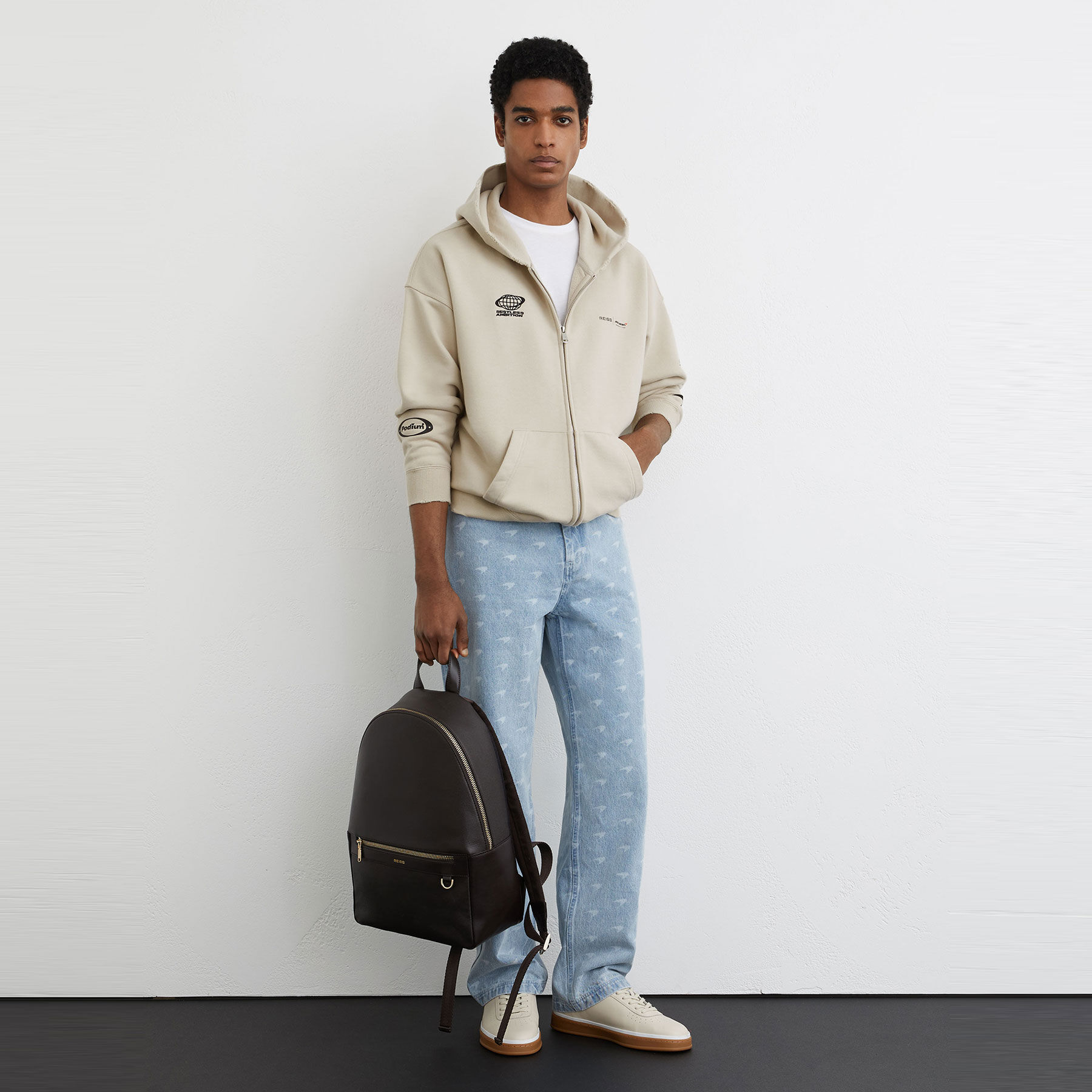 Reiss Ashlam Zip Hoodie stone | McLaren Racing | Official Store