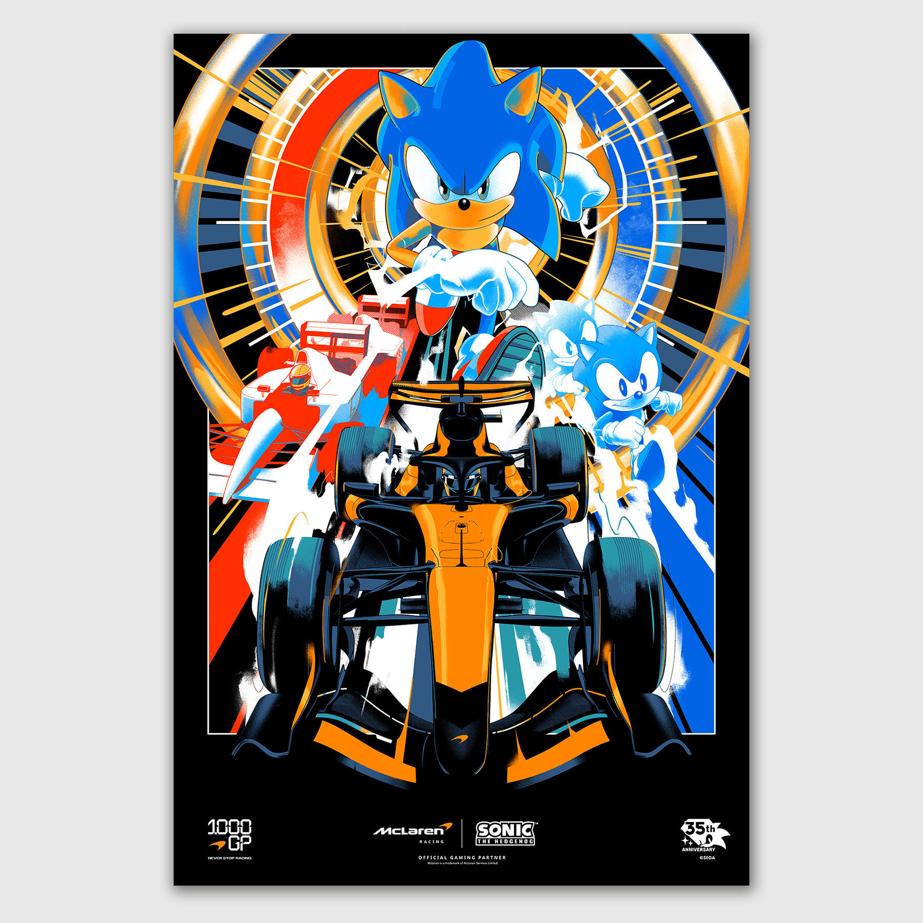 Sonic 1000th GP Poster Limited Edition papaya | McLaren Racing