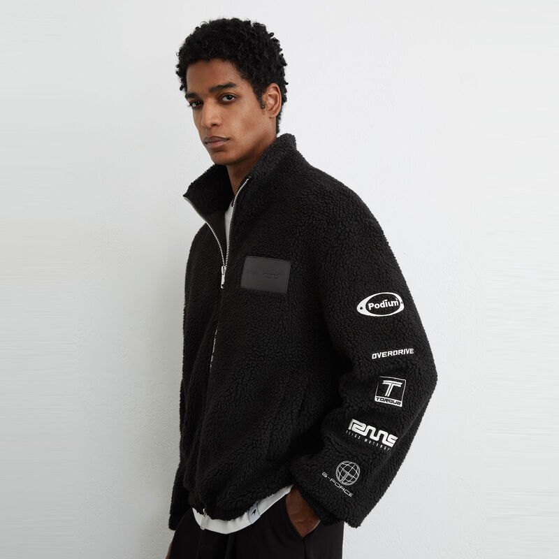MCL LS MENS NYLO EMB FLEECE JACKET - Black