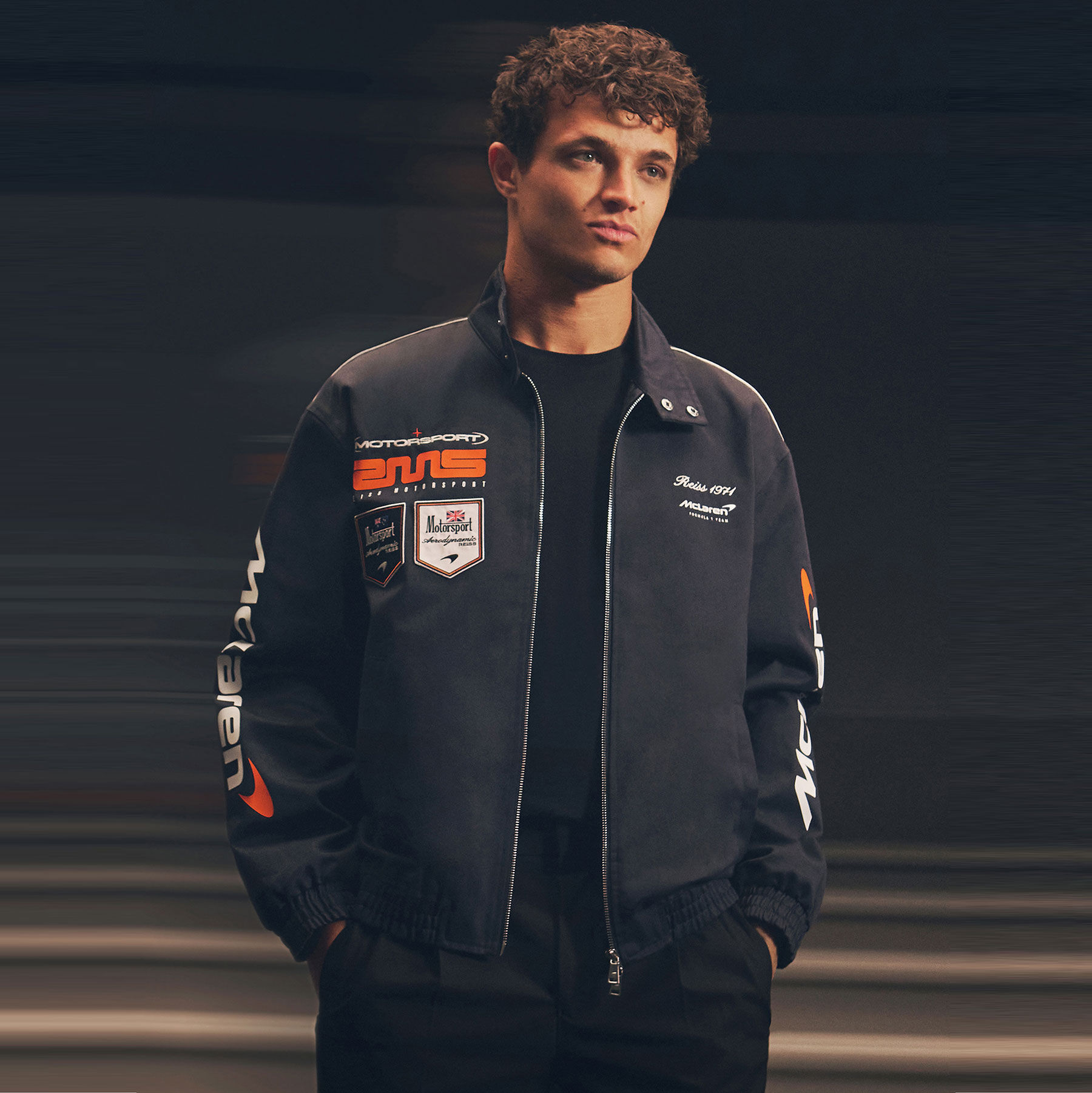 Reiss Mercer Logo Jacket navy | McLaren Racing | Official Store
