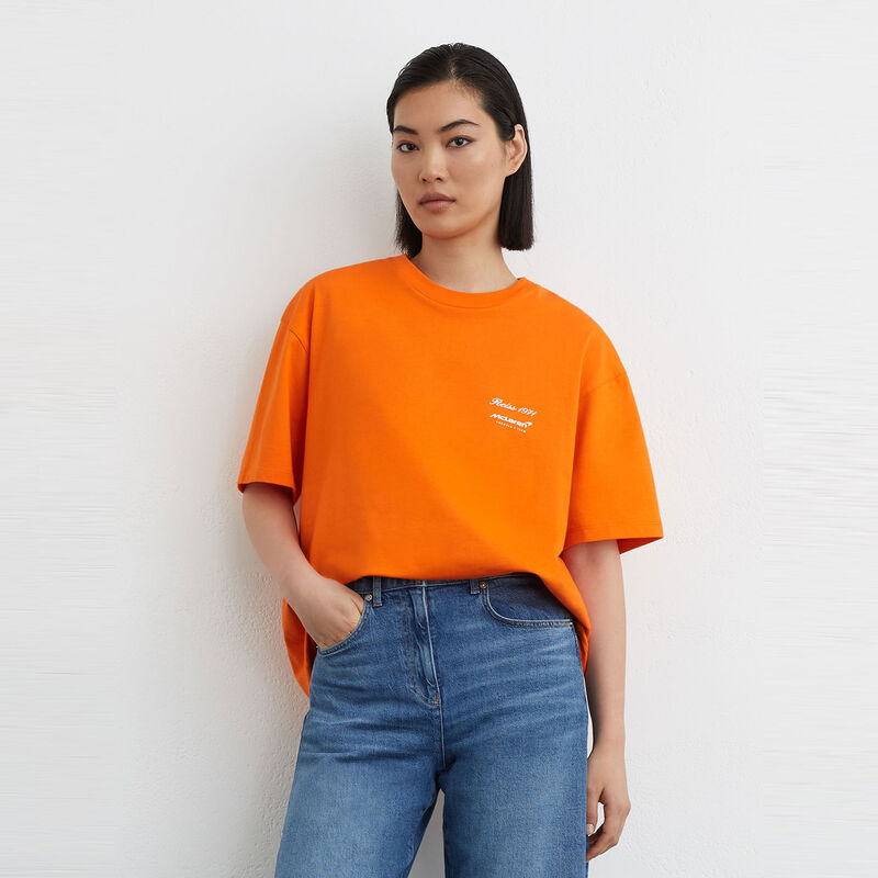 MCL LS MENS STIRLING PRINTED TEE - Papaya Orange