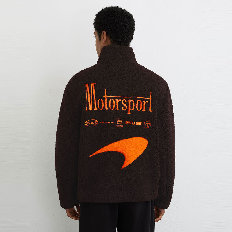 MCL LS MENS MACH EMB FLEECE JACKET - Chocolate Brown