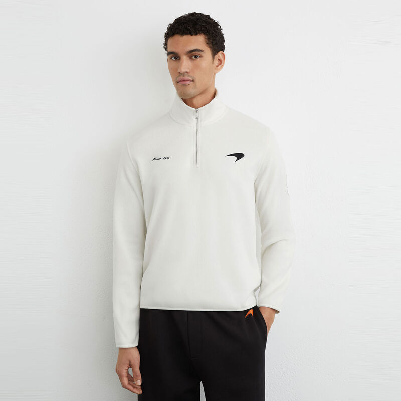 MCL LS MENS MEROS 1/4 ZIP FLEECE - Off White