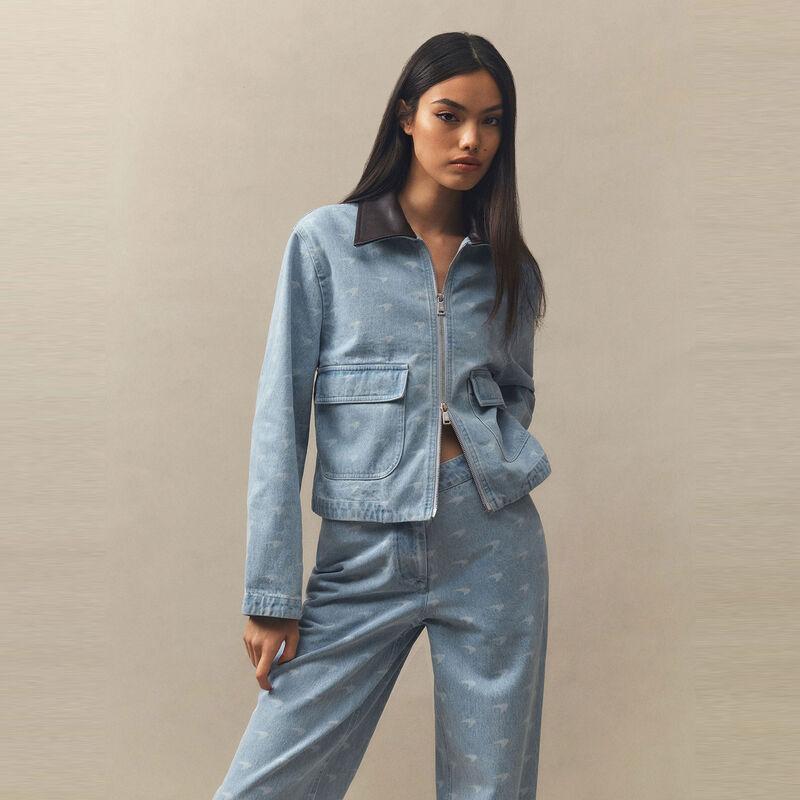 MCL LS WMNS VANESSA DENIM JACKET - Soft Blue