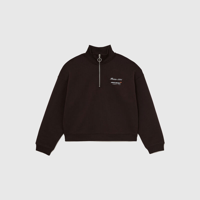 MCL LS WMNS SAKURA 1/4 ZIP SWEAT - Chocolate Brown