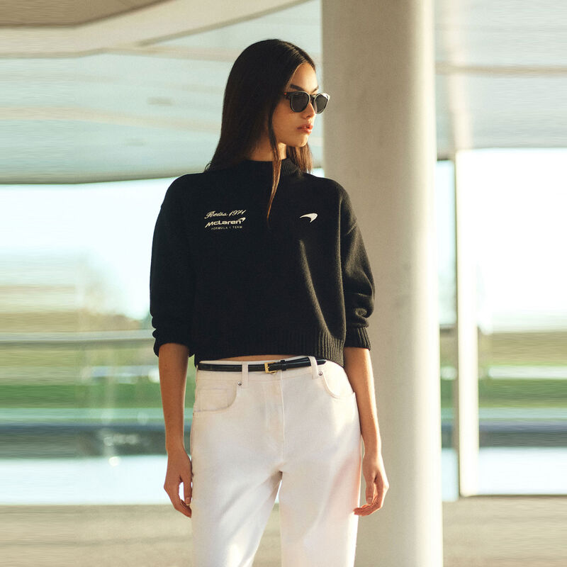 MCL LS WMNS NICOLE CROPPED JUMPER - Black