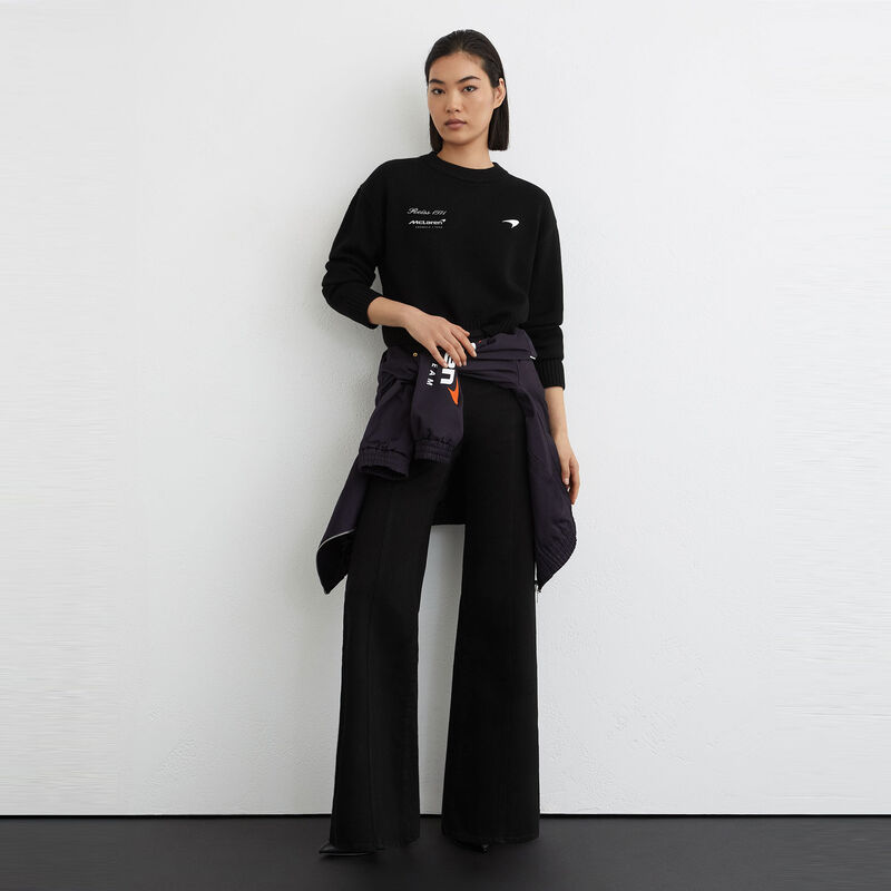 MCL LS WMNS NICOLE CROPPED JUMPER - Black