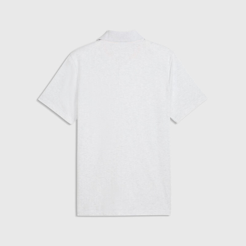 ML LS Jacquard Polo - White Glow Heather