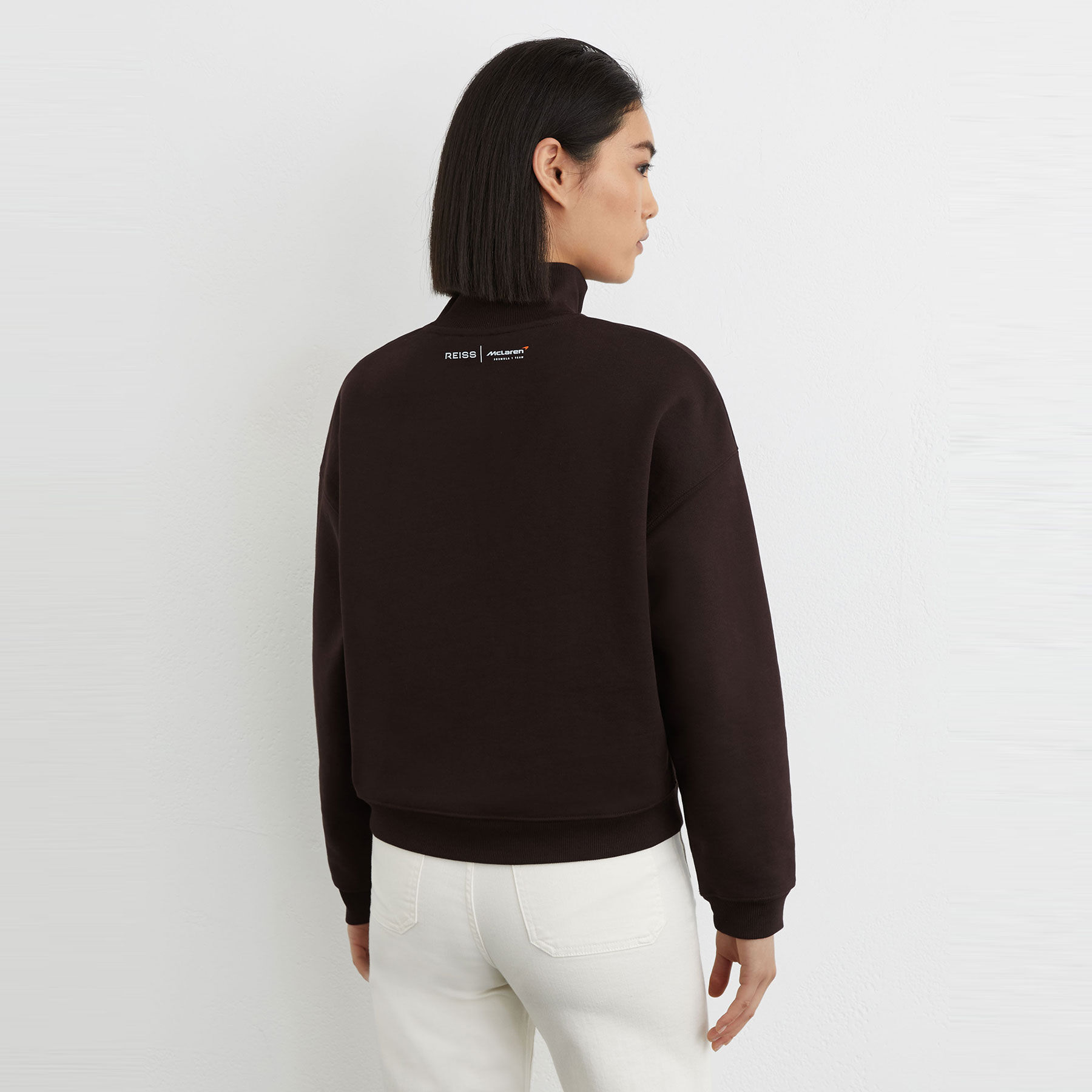 Reiss Sakura Half-Zip Sweatshirt chocolatebrown | McLaren Racing