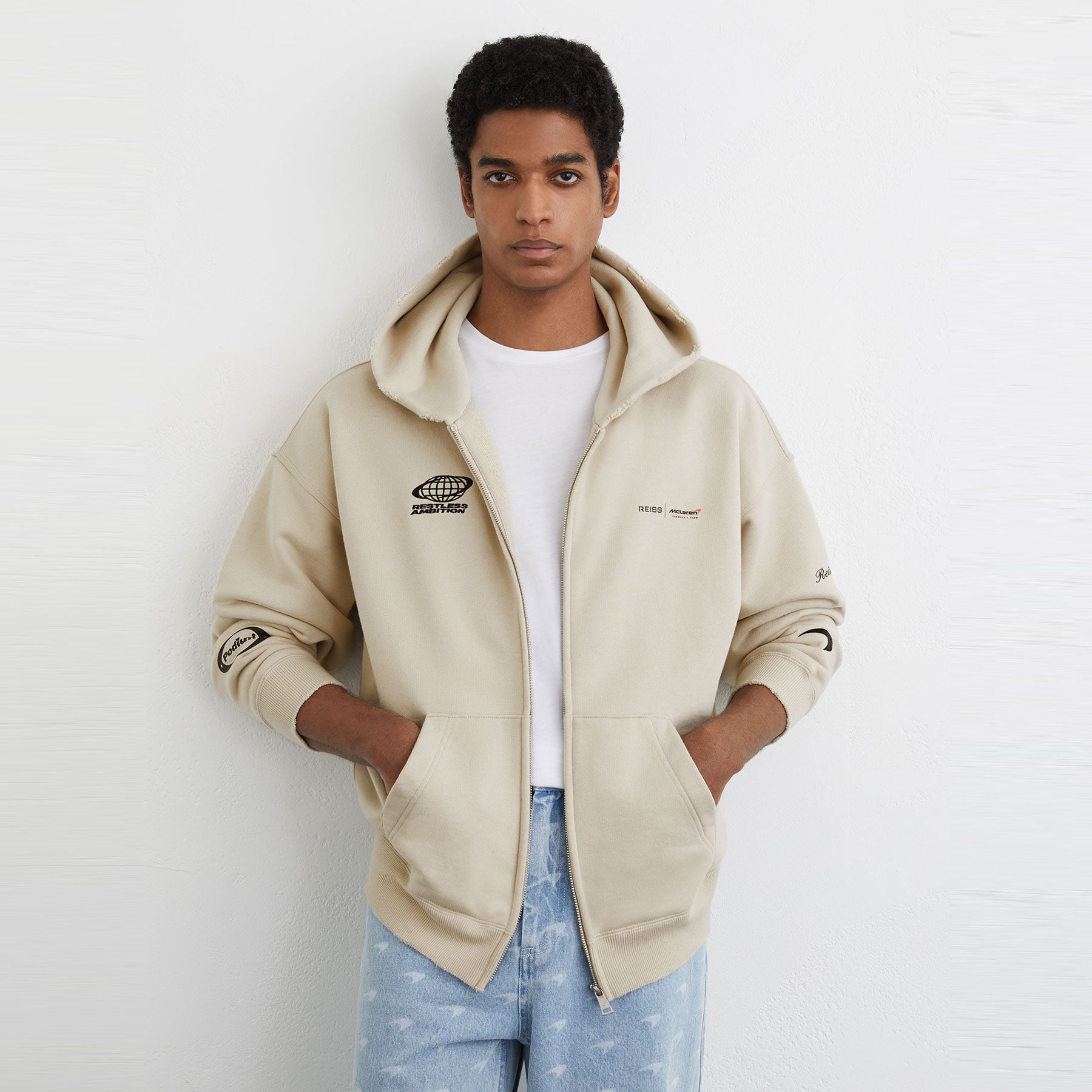 Reiss Ashlam Zip Hoodie stone | McLaren Racing | Official Store