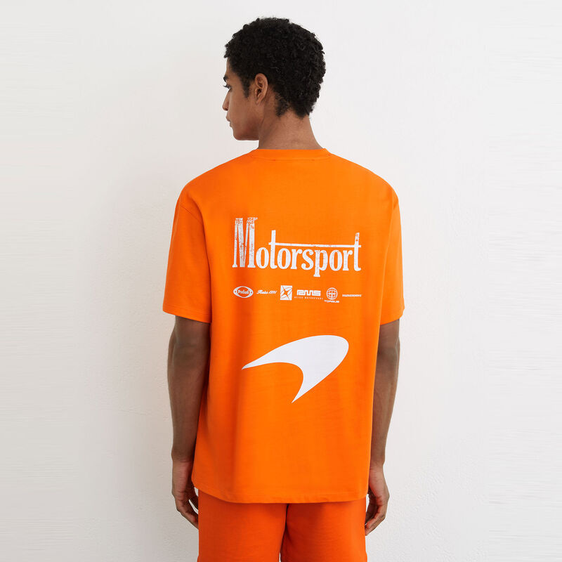 MCL LS MENS STIRLING PRINTED TEE - Papaya Orange