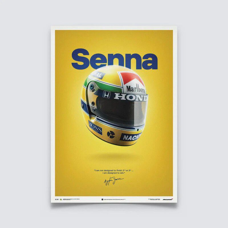 1988 Ayrton Senna Helmet Poster - Multicolour