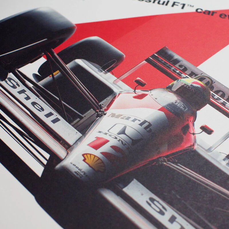 1988 Ayrton Senna San Marino GP Poster - Red