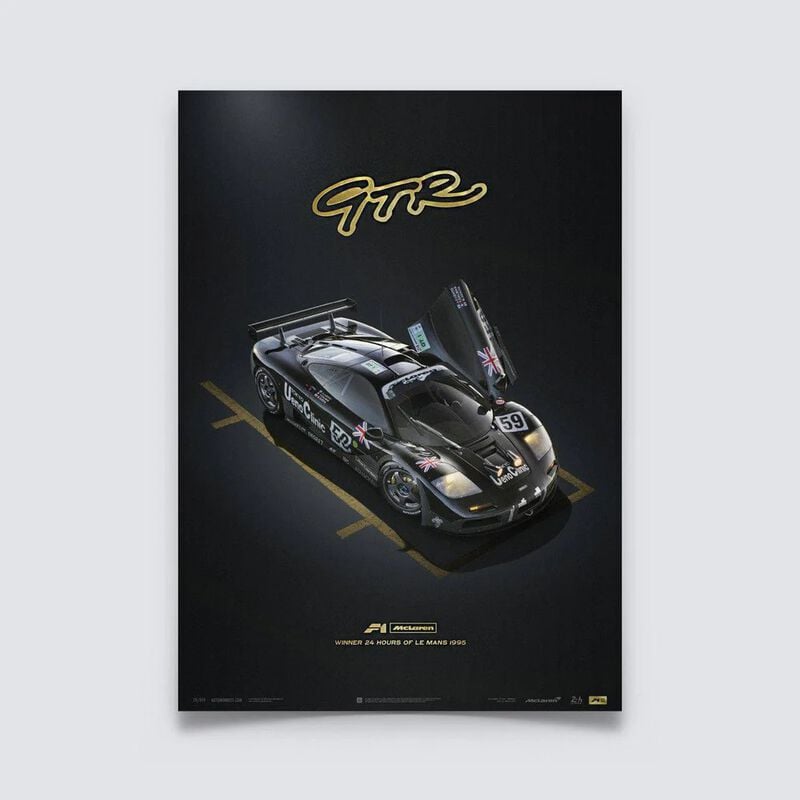 GTR 24h Le Mans Poster - Black