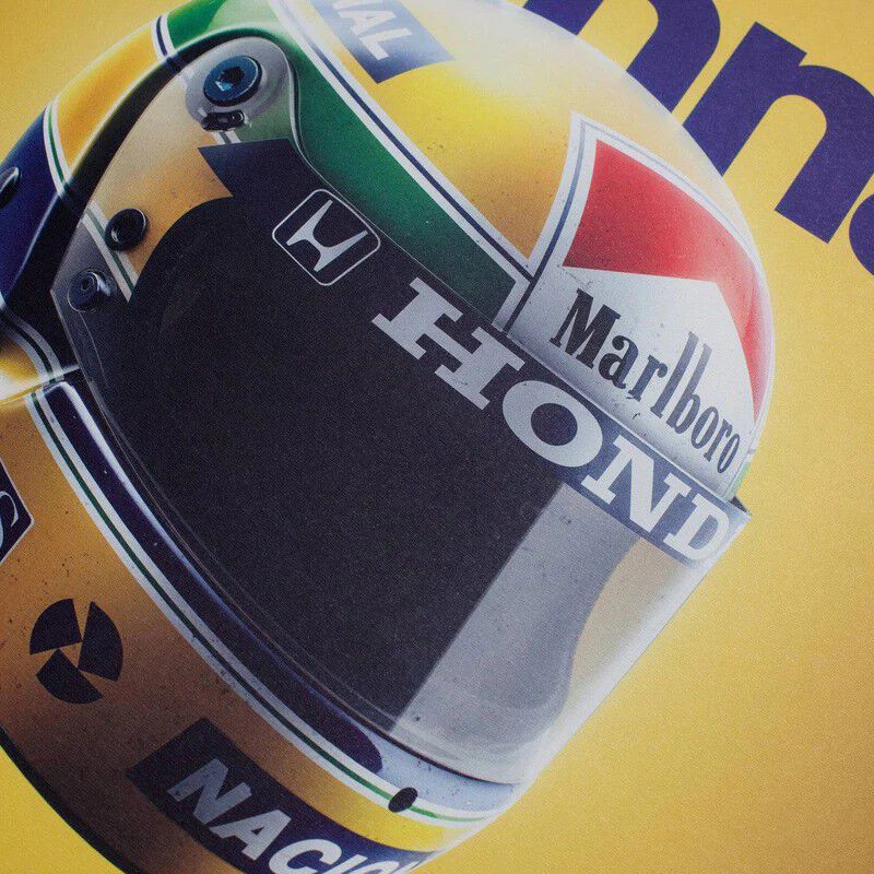 1988 Ayrton Senna Helmet Poster - Multicolour
